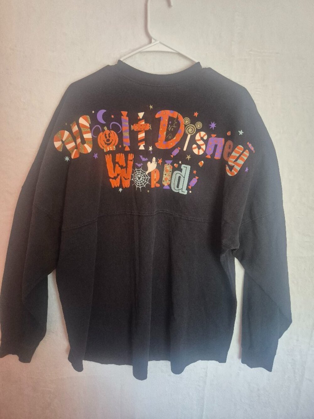 Disney World Halloween Spirit Jersey XXL 2XL Black Pumpkin Candy Ghost Top
